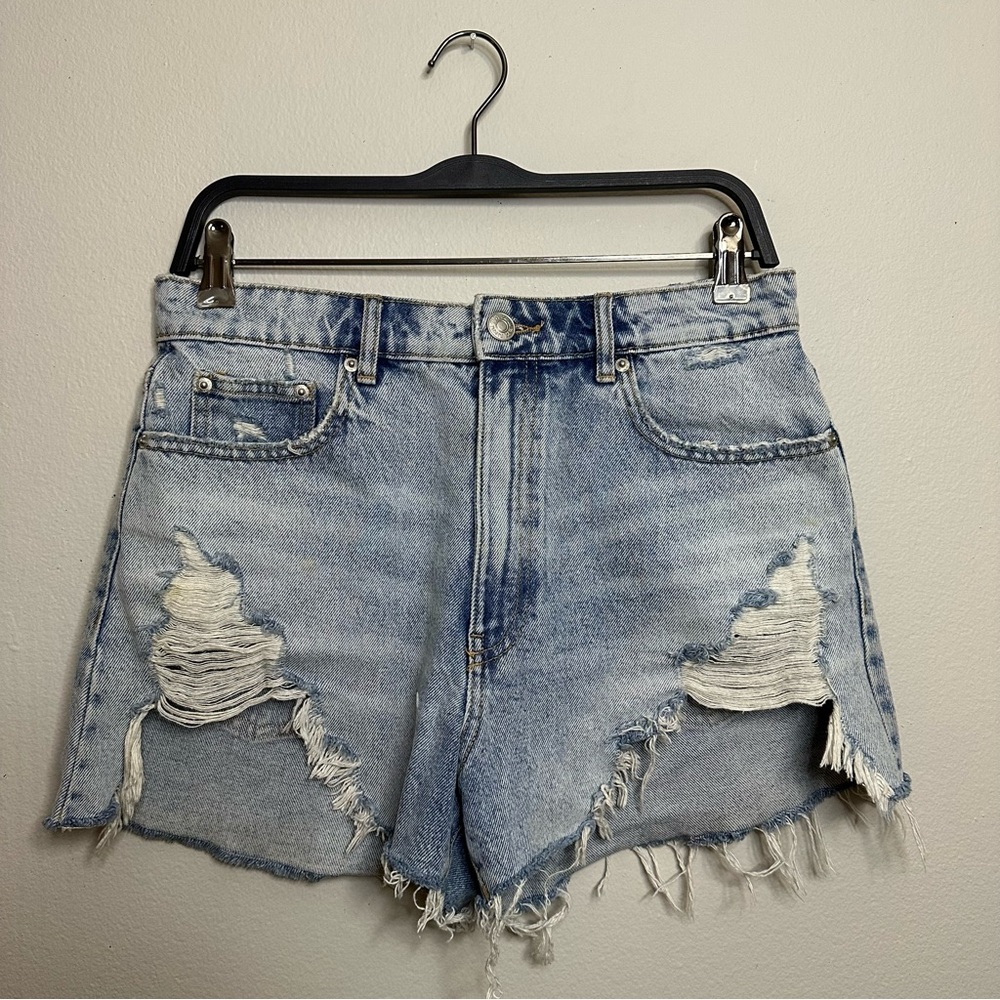 Zara High Waisted Cut Off Jean Shorts